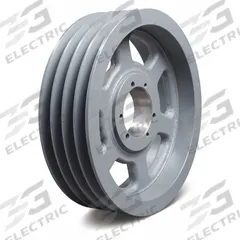 APPROVED VENDOR V-Belt Pulley: B124, 4 Groove, 12.75 in OD, Bushed Bore, SK, Quick Detachable (MPN 1244B). Key specifications — Pulley Industry Number: B124; Pitch Diameter: 12 in (4L, A); For Belt Section (broad, with similar types): 4L, A, or AX.