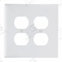 LEGRAND Wall Plate: Duplex Outlet, 2 Gang, White, Jumbo Size (MPN TPJ82W). Key specifications — Brand: LEGRAND; Material: Nylon.