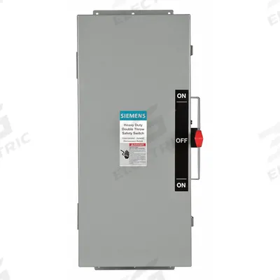 Siemens Safety Switch: Non-Fusible, 100 A, Three Phase, 600V AC, Galvanized Steel - Non-Fusible Safety Switches