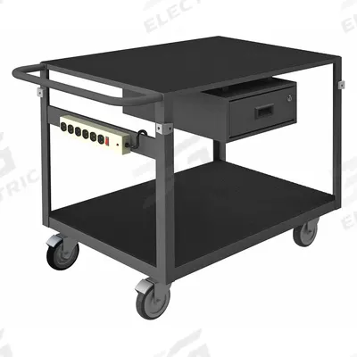 APPROVED VENDOR Metal Shelf Cart: 1,000 lb, 79 in L x 37 in W x 36 in H Overall Dim, Flush Lip - Instrument Carts with Flush Metal Shelves