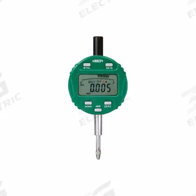 INSIZE Digital Indicator: 0 in to 0.5 in /0 mm to 12.7 mm, Inch/Metric, +/- 0.0015 in Accuracy - Digital Indicators with Back Lug