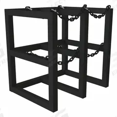 DURHAM MFG Gas Cylinder Rack: Vertical, 30 in x 24 in x 30 in, For 4 Cylinders (MPN GCRV-302430-08T). Key specifications — attr34863: DURHAM MFG; attr34955: Powder Coated; attr34956: Black.
