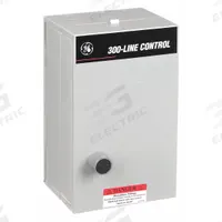 GE Magnetic Motor Starter: Non-Reversing, 3 Poles, NEMA Size 1, 27 A, 120V AC Coil (MPN CR306C102). Key specifications — Brand: GE; Coil Voltage: 120V AC; Phase: Three; Signaling Features: Pilot Light; Thermal Units Required: 3 Melting Alloy Units (Not Included).