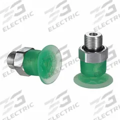 SCHMALZ Vacuum Pad Assembly: Flat, G1/8 in Vacuum Port, 26.5 mm Pad Dia, Food Grade Silicone Rubber (MPN 10.01.01.14254). Key specifications — attr1019136: 10.01.01.14254; attr1019138: SCHMALZ; attr1019139: 55 A.