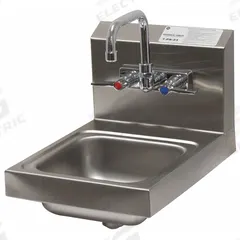 ADVANCE TABCO Hand Sink: 1 Stations, 5 in Bowl Dp, 9 in Bowl Lg, 9 in Bowl Wd, Faucet Included (MPN 7-PS-23). Key specifications — Includes Side Splash: Side Splash Not Included; Brand: ADVANCE TABCO.