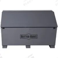 BETTER BUILT Chest-Style Jobsite Box: 60 in W x 30 in D x 37 5/8 in H, 31 cu ft, Recessed Padlock (MPN 3068-BB). Key specifications — attr1116233: Gray; attr1116253: BETTER BUILT; attr1222022: Recessed Padlock - Lock not included.
