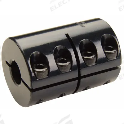 RULAND MANUFACTURING Rigid Shaft Coupling: 3/8 in Bore Dia 1, 3/8 in Bore Dia 2, Round - One-Piece Rigid Shaft Couplings