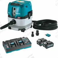 MAKITA Cordless Dry Dust Extractor: Cordless, HEPA, Dry, 2.1 gal Tank, 148 cfm, Plastic, 4.0 Ah (MPN GCV02PMU). Key specifications — attr118071: Yes; attr118082: Plastic; attr118063: (1) Bare Tool; attr118066: HEPA; attr118075: Dry; attr118056: 4.0 Ah.