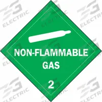 BRADY DOT Container Placard: Non-Flammable Gas 2, 10 3/4 in x 10 3/4 in, 10 3/4 in Label Ht, Placard (MPN 63407). Key specifications — Brand: BRADY; Message: Non-Flammable Gas 2.