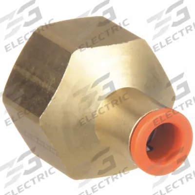 SMC Push-Fit Adapter Fitting: 3/8 in OD x 3/8 in Pipe Size, Push-to-Connect x FNPT - Polybutylene & Brass Tube Fittings