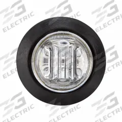 MAXXIMA Clearance Marker Light: Clearance Light, LED, Round, Surface Mount, Clear, Grommet, IP68 (MPN M09300RCL). Key specifications — Lens Color: Clear; Brand: MAXXIMA; Electrical Connection: Jacketed Leads; Lighting Technology: LED; Mount Type: Grommet; SAE Lens Code: PC2.