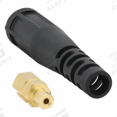 MILLER ELECTRIC Power Cable Adapter: 3/8"-24 x 25 mm (MPN 273483) - Dinse Connectors with Gas Through for Air-Cooled Torches