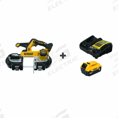 DEWALT Band Saw Kit: 1 Battery, 1 Charger, 35 3/8 in Blade Lg, 3 3/8 in Cutting Lg - Max - DEWALT Cordless Band Saws