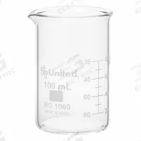 APPROVED VENDOR Beaker: 100 mL, 3.3 fl oz, A, Tall Form, Type I, Colorless, Borosilicate Glass (MPN BG1060-100). Key specifications — USP Specification: Type I; Brand: APPROVED VENDOR; Color Coding: Colorless.