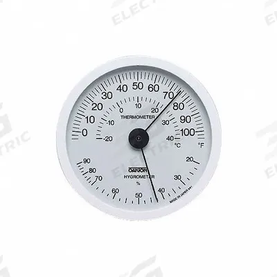OAKTON Thermohygrometer Analog: 25%to 80% Humidity Range, Wall - Wall Mount Dial Temperature & Humidity Gauges