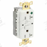 HUBBELL GFCI Receptacle: Hospital Grade, Decorator Duplex, 5-20R, White, GFCI, 125V AC, 20 A (MPN SNAPGFTW83W)