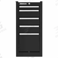 KENNEDY Side Cabinet: Black, 5 Drawers, Keyed, 13 5/8 in W x 18 in D x 29 1/16 in H, K1800 (MPN 185XBK). Key specifications — Brand: KENNEDY; Drawer Color: Black; Drawer Slide Type: Ball Bearing; Series: K1800; Locking System: Keyed.