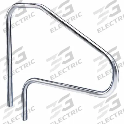 SPECTRUM Hand Rail: 60 in Setback, Dia 1.9 in, 0.145 in Thick, Fixed Legs, 38 in Ht - Pool Stair Rails