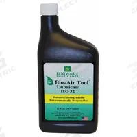 RENEWABLE LUBRICANTS Air Tool Oil: Synthetic, -22°F Min. Op Temp., 250°F Max. Op Temp., Bottle (MPN 83111). Key specifications — attr1321222: Synthetic; attr1321227: 203; attr1321244: RENEWABLE LUBRICANTS; attr1321245: Bottle.