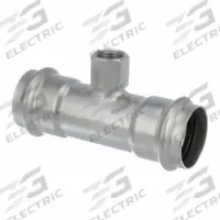 VIEGA PROPRESS Crimp Tee Fitting: 1 1/2 in CTS x 1 1/2 in CTS x 1/2 in Pipe Size, Rubber (MPN 80890). Key specifications — Brand: VIEGA PROPRESS.