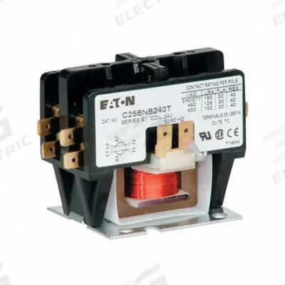 EATON Definite Purpose Magnetic Contactor: 2 Poles, 24V AC, 20 A - Non-Reversing Definite Purpose Contactors