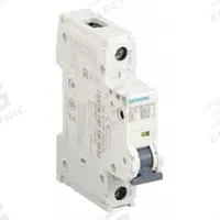 SIEMENS IEC Miniature Circuit Breaker: 6 A Amps, 60V DC, 14kA at 240V AC, Screw Clamp, 5SJ4, 240V AC (MPN 5SJ41067HG40). Key specifications — Brand: SIEMENS; DC Voltage Rating: 60V DC; Max. AIR Rating: 14kA at 240V AC; Terminal Connection: Screw Clamp; AC Voltage Rating: 240V AC.