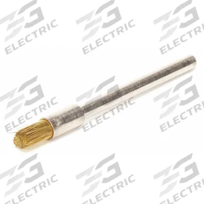 WEILER Miniature End Brush: Crimped Brass, 3/16 in Dia, 0.003 in Fill Dia - Nonsparking Light-Cleaning Brushes for Soft Metals