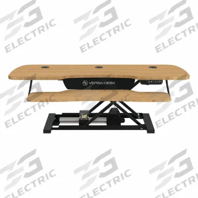 VERSADESK Standing Desk Converter: Electronic, Bamboo, Wood, 48 in Overall Wd - Electronic Standing Desk Converters