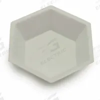 HEATHROW SCIENTIFIC Weighing Boat: Sterile, Polystyrene, 46 mL Capacity, Hexagon, 2 in Overall Ht (MPN 120882). Key specifications — Brand: HEATHROW SCIENTIFIC; Color: White; Material: Polystyrene; Boat Shape: Hexagon; Includes Finger Tab: Not Included.