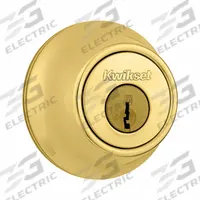 KWIKSET Single Cylinder Deadbolt: Cylindrical, 1 3/4 in Door Thick - Max, Brass (MPN 665-3-RCAL-RCS/5303). Key specifications — ADA Compliant: No; Brand: KWIKSET; Cylinder Core Type: Conventional Core Cylinder; Finish: Bright Brass, Clear Coated; Keyway Type: Kwikset KW1; Includes Core: Core Included.