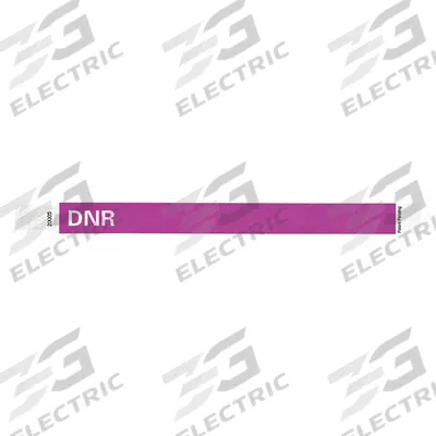 ID Wristband: DNR, 10 in Overall Lg, 3/4 in Overall Wd, Tyvek, Purple - Security Wristbands
