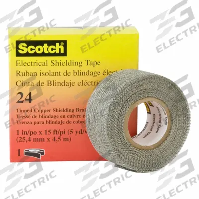 SCOTCH Conductive Electrical Tape: 1 in Wd, 5 yd Lg, 16 mil Thick, Electrostatic Shielding - General Purpose Foil Electrical Tape