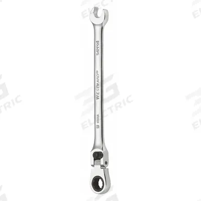 WESTWARD Combination Wrench: Alloy Steel, Chrome, 9 mm Head Size, 6 1/8 in Overall Lg - Metric 12-Point Ratcheting Combination Wrenches