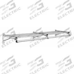 GLARO Wall-Mount Garment Rod: Rod Design (No ) Hooks, 7 in Overall Ht, 60 in Overall Wd, Aluminum (MPN 501-60SA). Key specifications — Color: Silver; Finish: Satin; Material: Aluminum.