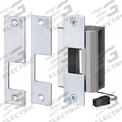 SDC Electric Door Strike: 1 1/4 in Wd, 4 7/8 in Ht, Cylindrical/Mortise, Stainless Steel (MPN 55-ABCU). Key specifications — Brand: SDC; Input Voltage: 12/24V DC; Performance Duty Rating: 1 - Heavy Duty; Strike Type: Mortise.