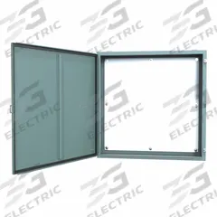 HAMMOND Electrical Enclosure: Steel, 36 in x 36 in x 8 in, NEMA 12/13, w/Panel, Solid Cover, Hinged (MPN 1418LL8). Key specifications — Brand: HAMMOND; Closure Method: Clamps; Knockouts: Not Included.