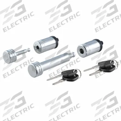 CURT Receiver Lock: Silver, Steel, Chrome-Plated, (4) Keys - Coupler Locks