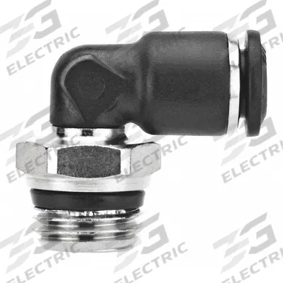 AIGNEP USA Push-Fit Elbow Fitting: 10 mm OD x 1/4 in Pipe Size - Nylon & Nickel-Plated Brass Tube Fittings