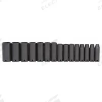 PROTO Impact Socket Set: 1/2 in Drive Size, Small Set (0-50 pieces) Set Size, 15 Pieces, Black Oxide (MPN J74117). Key specifications — attr1204251: PROTO; attr1215453: 1/2 in; attr1215454: 3/8 in to 1-1/14 in.
