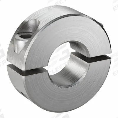 RULAND MANUFACTURING Shaft Collar: 2-Piece, Inch, Round, Clamp-On, 1/2 in Bore Dia - Stainless Steel Shaft Collars