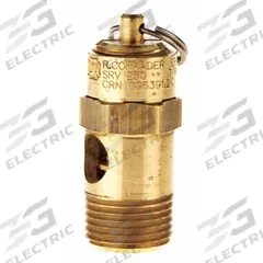 CONRADER Safety Valve: Soft Seat, 3/8 in (M)NPT Inlet (In.), 300 psi Preset Setting (PSI), Brass (MPN SRV250-38-300 SST). Key specifications — attr291993: Soft Seat; attr291998: Brass; attr292007: Silicone; attr292009: Brass; attr294753: CONRADER.