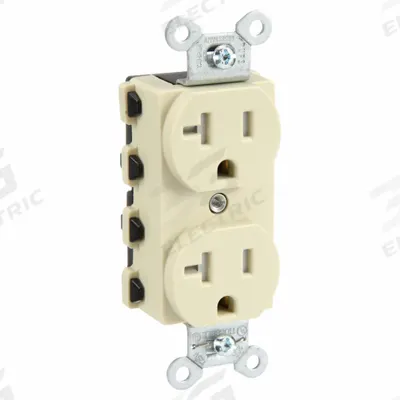 HUBBELL Receptacle: Duplex, 5-20, Ivory, 125V AC, 20 A, 2 Pole / 3 Wire (MPN SNAP5362ITRA) - General Purpose Receptacles