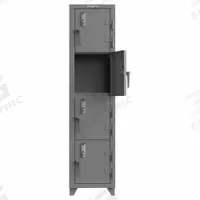 STRONG HOLD Locker: 18 in x 18 in x 75 in, 4 Tiers, 1 Units Wide, 4 Lockers, 18 in x 18 in, Steel (MPN 1.66-4D-18-4T-EK-L). Key specifications — Mounting Style: Surface; Brand: STRONG HOLD; Handle Type: Swing; Locker Color: Gray; Mounting Location: Freestanding; Locker Material: Steel; Frame Assembled: Assembled; Lock Type: Electronic Keypad.