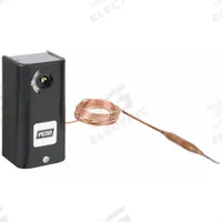 JOHNSON CONTROLS Line Volt Mechanical Tstat: 100° to 240°F, Steel, Fixed, 6°F, 120 to 277V AC Volt (MPN A19AAC-9C). Key specifications — Switch Type/Action: SPDT, Open/Close on Rise; Temperature Control Range: 100° to 240°F; Temperature Differential: 6°F; Voltage: 120 to 277V AC; Capillary Length/Bulb Diameter: 6 ft Capillary, 3-1/2 in x 3/8 in Bulb; Brand: JOHNSON CONTROLS; Differential Type: Fixed; Enclosure Material: Steel.