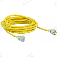 APPROVED VENDOR Extension Cord: Outdoor Use, 25 ft Lg, Outlet, 5-15P, 16/3, SJTOW, Yellow, 125V AC (MPN 4GAA5). Key specifications — Brand: APPROVED VENDOR; Temperature Rating: -58° to 194°F; NEMA Plug Configuration: 5-15P.