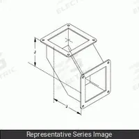 HAMMOND MANUFACTURING Wireway 90 Degree Elbow: 6 in Wd, 6 in Ht, Stainless Steel, Smooth Brushed (MPN 1487D9PSS). Key specifications — Brand: HAMMOND MANUFACTURING; Finish: Smooth Brushed; Material: Stainless Steel.