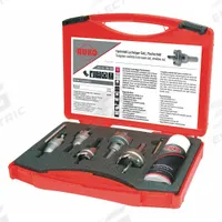 ROTHENBERGER Hole Saw Kit: 7 Pieces, 10 mm Max. Cutting Dp, Carbide Tipped, 2.5 Teeth per Inch (MPN 105300). Key specifications — attr1098178: 2.5; attr1098172: ROTHENBERGER.