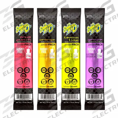 SQWINCHER Sports Drink Mix: Fruit Punch/Grape/Lemon-Lime/Orange, Bulk, 2.5 gal Yield per Pack - Sugar-Free Concentrates