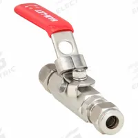 HAM-LET Manual Two-Way Ball Valve: 1/4 in, Stainless Steel, Straight, Compression x Compression (MPN H-700-SS-L-8MM-T-LD). Key specifications — Brand: HAM-LET; Handle: Locking Lever.