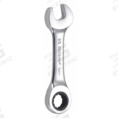 WESTWARD Combination Wrench: Alloy Steel, Chrome, 1/2 in Head Size, 4 1/4 in Overall Lg - SAE 12-Point Ratcheting Combination Wrenches